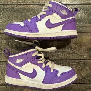 Girls Purple and White Nike Sneakers